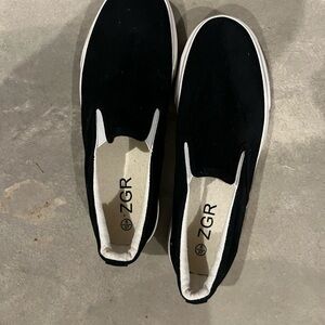 Black Slip-On Loafers with Classic Design